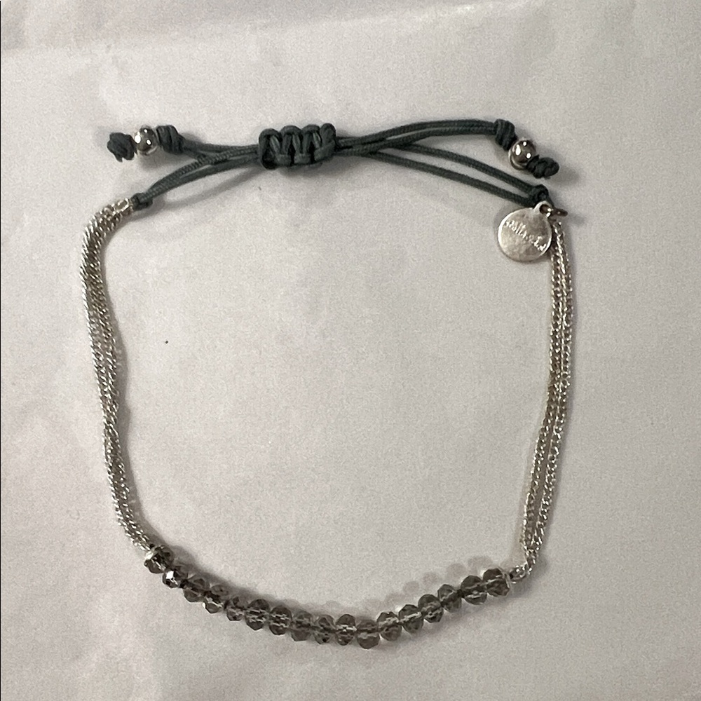 Stella & Dot Silver and Gray Beaded Bracelet